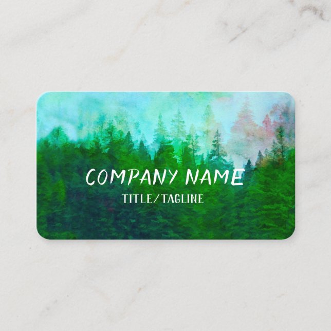 Carte De Visite pine trees forest nature mountain landscape art    (Devant)