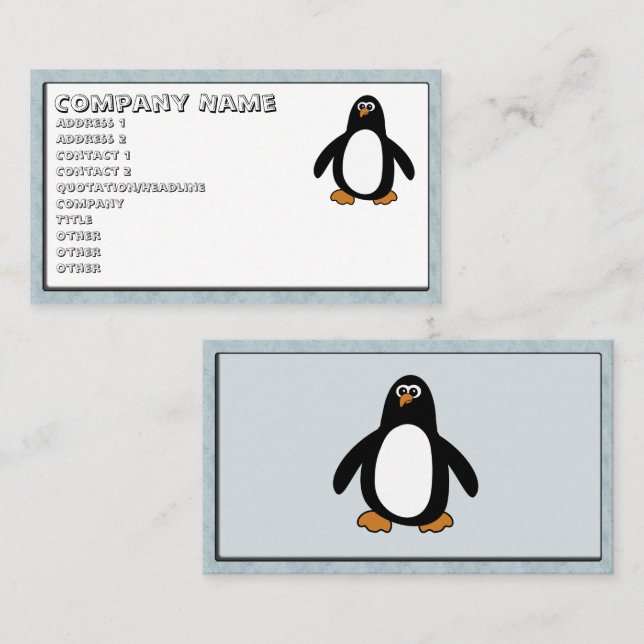 Carte de visite pingouin (Devant / Derrière)