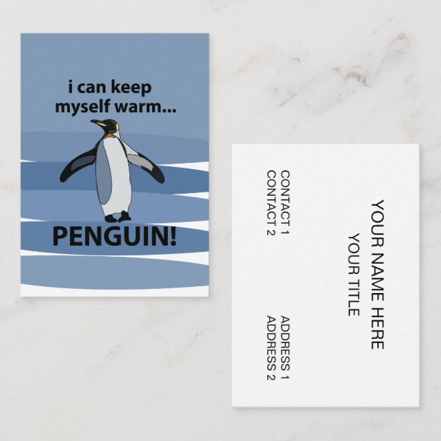 Carte De Visite Pingouin Animal arctique drôle (Devant / Derrière)