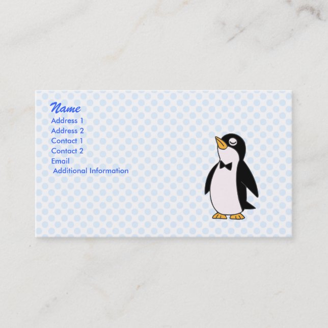Carte De Visite pingouin de pepe (Devant)