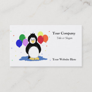 Carte De Visite Pingouin et ballons