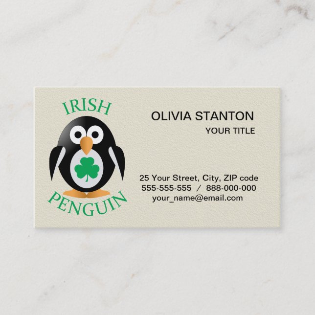 Carte De Visite Pingouin irlandais (Devant)