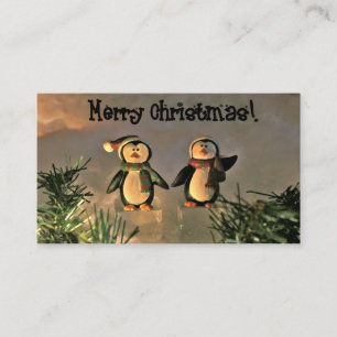 Carte De Visite Pingouins de Noël