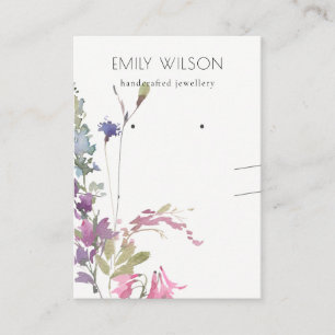 Carte De Visite Pink Blush Blue Bell Floral Bunch Elevage collier