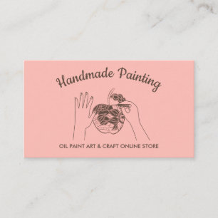 Carte De Visite Pink Blush fait main Hobby Painer Sketch