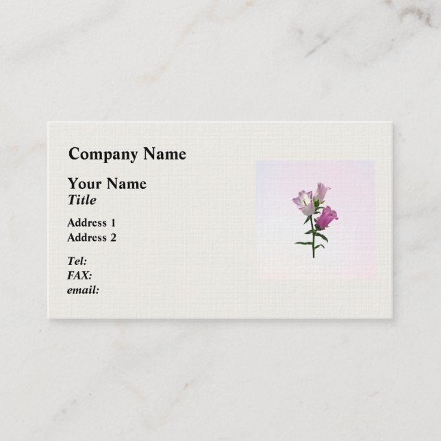 Carte De Visite Pink Canterbury Bells (Devant)