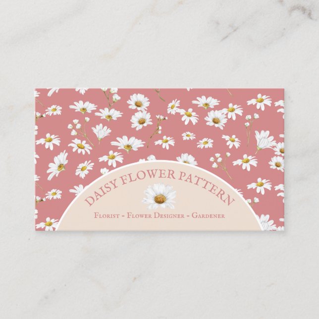 Carte De Visite Pink Chic Flower Sitter (Devant)