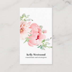 Carte De Visite Pink Dahlia Flowers consultant en beauté