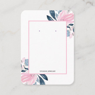 Carte De Visite Pink Floral Earring Display Holder