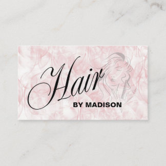 Carte De Visite Pink Hair Stylist QR Code 