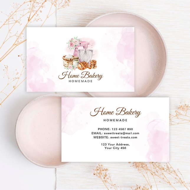 Carte De Visite Pink Mixer Boulangerie Pain (Créateur téléchargé)
