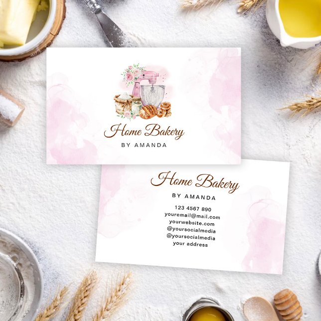 Carte De Visite Pink Mixer Boulangerie Pain (Créateur téléchargé)