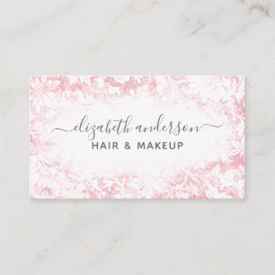Carte De Visite Pink Modern Professional Nom du script botanique