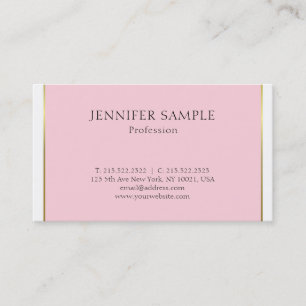 Carte De Visite Pink Or Moderne Sophistiqué Plaine tendance Luxe