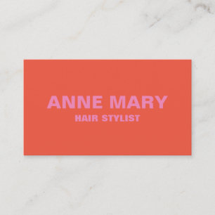 Carte De Visite Pink Orange Moderne Téméraire Cheveux Lumineux Sty