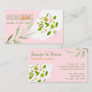 Carte De Visite Pink Organic Healthy Nutrition Detox Vegan Bakou