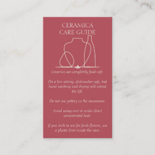 Carte De Visite Pink Pastel Poterie Vase en céramique Argile Instr