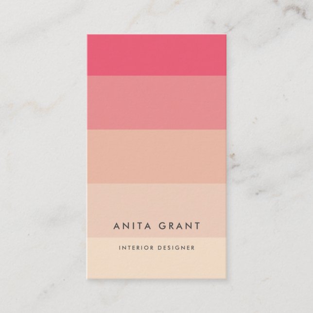 Carte De Visite Pink pastel rayures verticales (Devant)