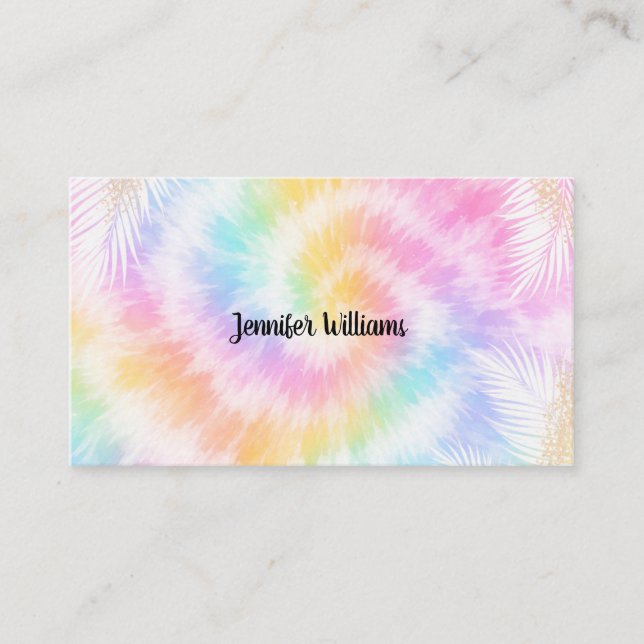 Carte De Visite Pink Pastel Tie Dye Girly Chic                     (Devant)