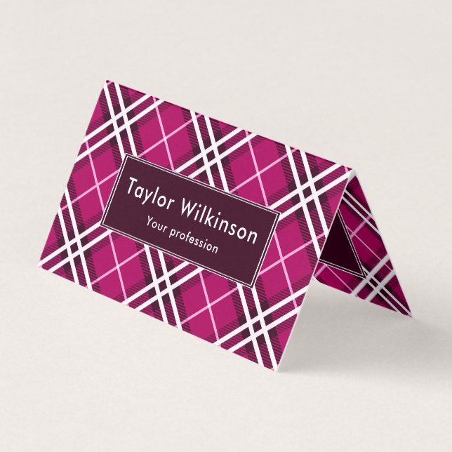Carte De Visite Pink Plaid (Devant)