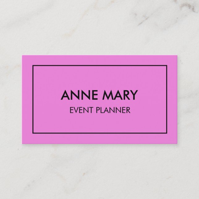 Carte De Visite Pink Purple Girly Lavender Organisateur d'événemen (Devant)