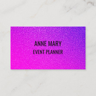 Carte De Visite Pink Purple Glitter Event Wedding Planner Girly