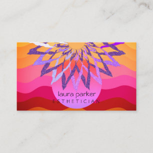 Carte De Visite Pink Purple Lotus Fleur Yoga Méditation enseignant