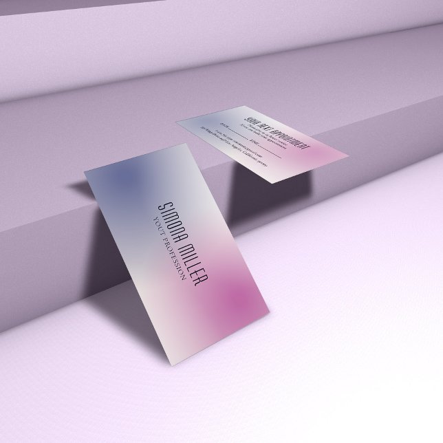 Carte De Visite Pink Purple White Minimalist Aesthetic Gradient (Créateur téléchargé)