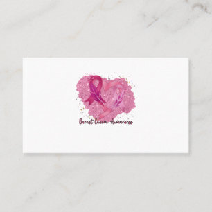 Carte De Visite Pink Ribbon Sensibilisation au cancer du sein