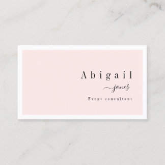 Carte De Visite Pink Simple Script Moderne Luxe Professionnel