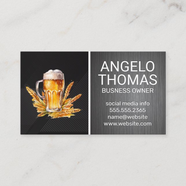 Carte De Visite Pint de bière | Blé | Brasserie (Devant)