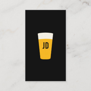 Carte De Visite Pint de bière logo noir
