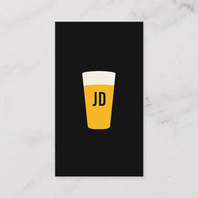Carte De Visite Pint de bière logo noir (Devant)