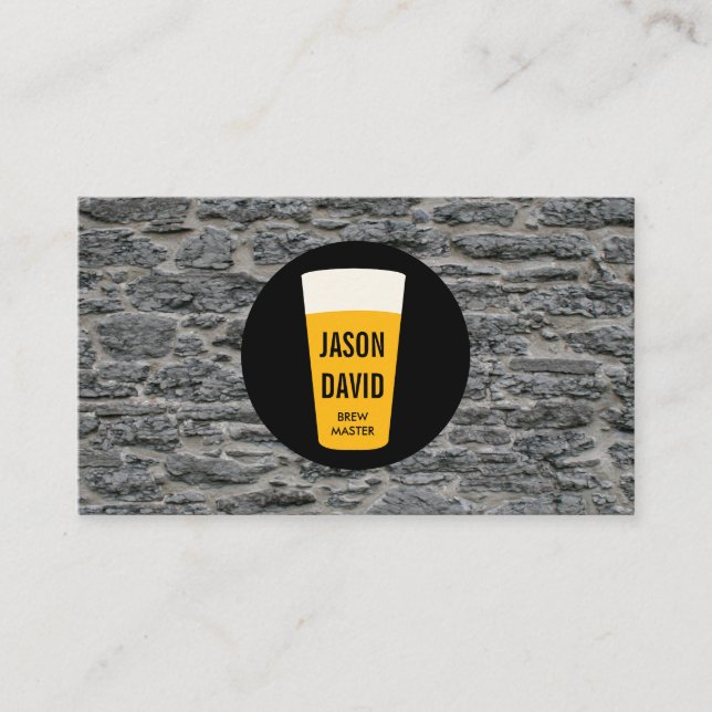 Carte De Visite Pint de bière | Rustique (variation) (Devant)