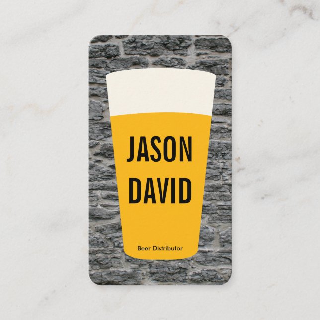 Carte De Visite Pint de bière | Rustique (variation) (Devant)