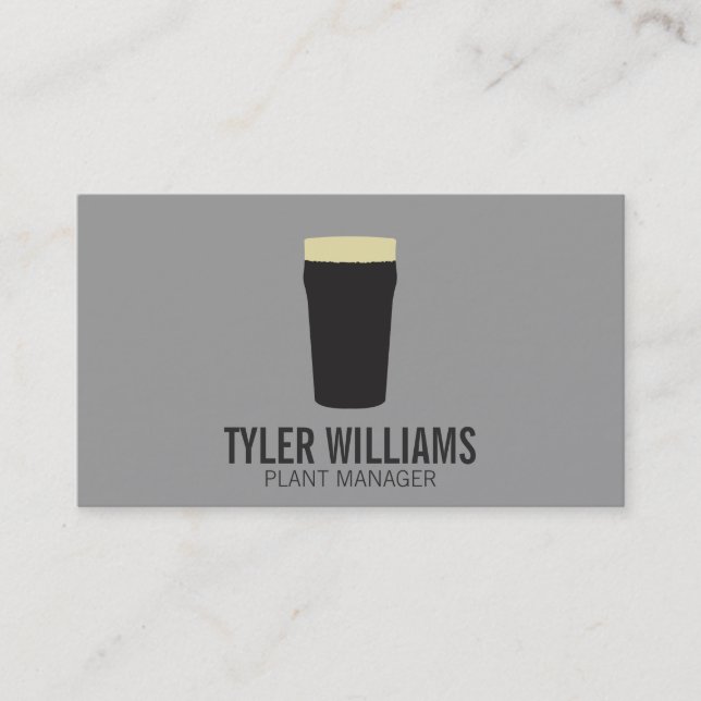 Carte De Visite Pint de bière | (sombre) (Devant)