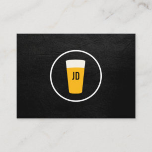 Carte De Visite Pint of Beer Logo tendance Noir