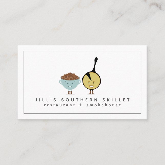 Carte De Visite Pinto Beans + Cornbread Southern Restaurant Chef (Devant)