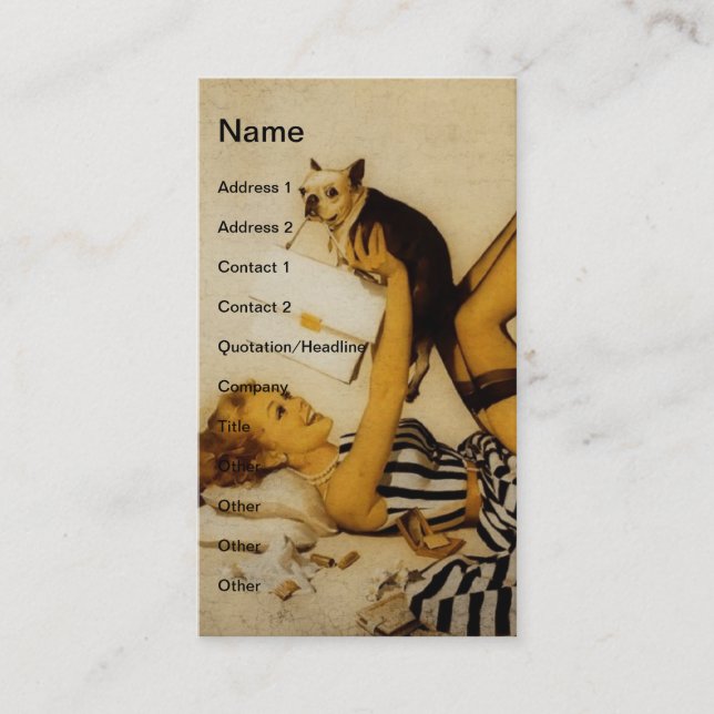 Carte De Visite Pinup Girl and Dog (Devant)