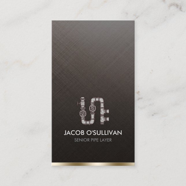Carte De Visite Pipe Layer Fitter Plumber Plumbing (Devant)