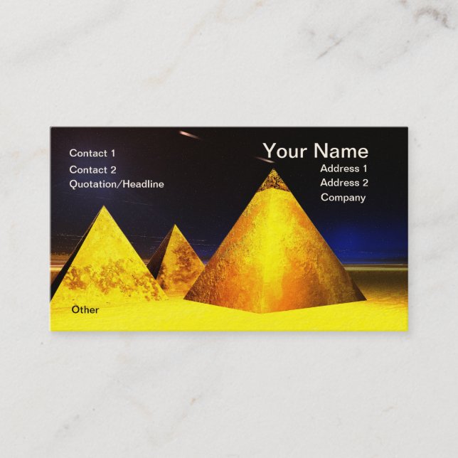 Carte De Visite Piramids d'or BusinessCard (Devant)