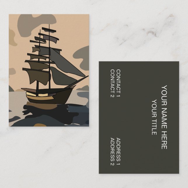 Carte De Visite Pirate Pirate Navire Aventure Pirate (Devant / Derrière)