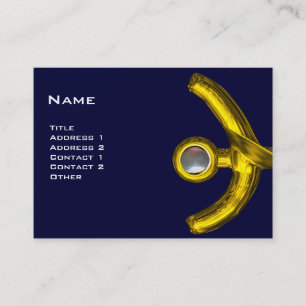 Carte De Visite PISCES ABSTRAIT, bleu perle jaune gris rose