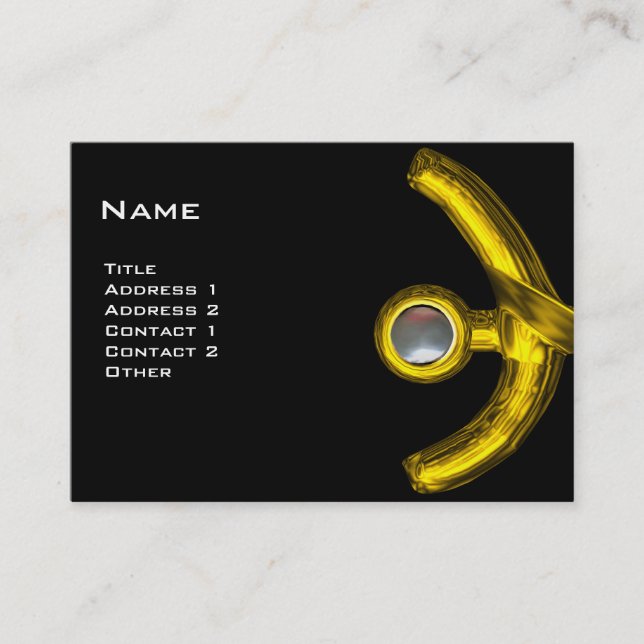 Carte De Visite PISCES ABSTRAIT, Pearl noir jaune rose gris (Devant)