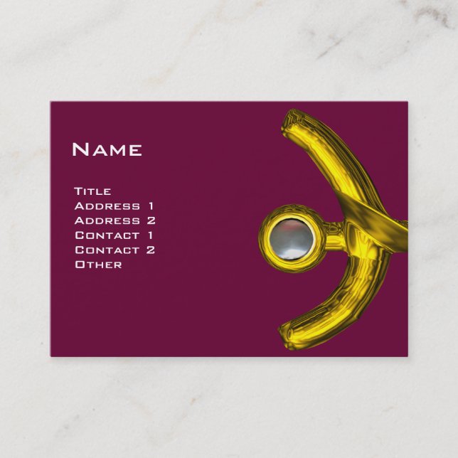 Carte De Visite PISCES ABSTRAIT, Pearl violet jaune rose gris (Devant)