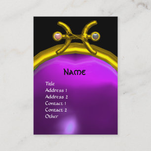 Carte De Visite PISCES MONOGRAM Pearl Améthyste jaune rose violet