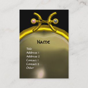 Carte De Visite PISCES MONOGRAM Pearl jaune noir gris rose