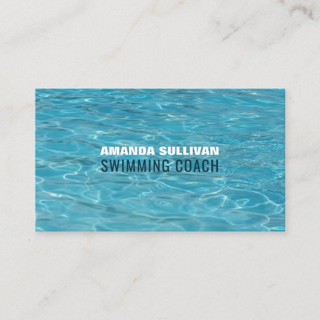 Carte De Visite Piscine, Coach/Instructeur de natation (Devant)