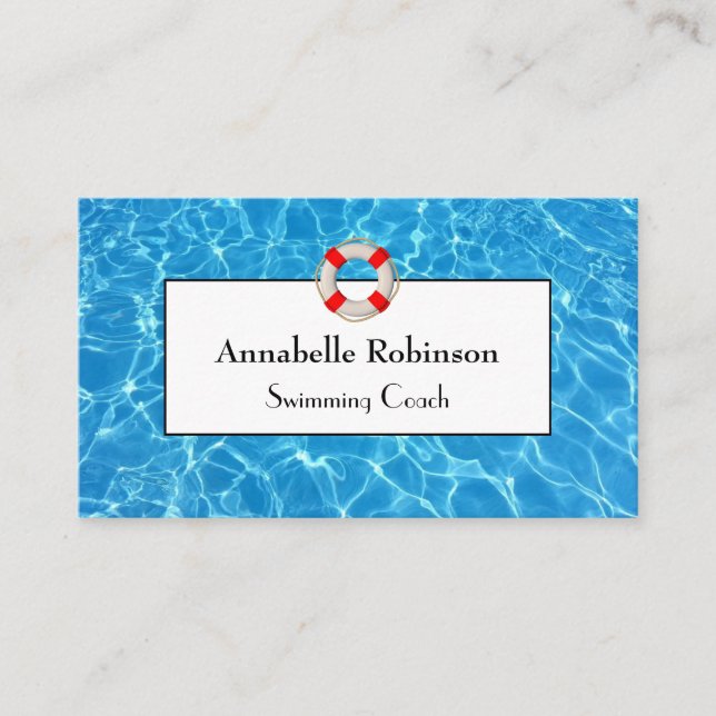 Carte De Visite Piscine Coach Lifesaver (Devant)