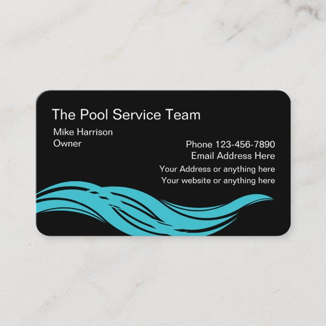 Carte De Visite Piscine Service Moderne (Devant)
